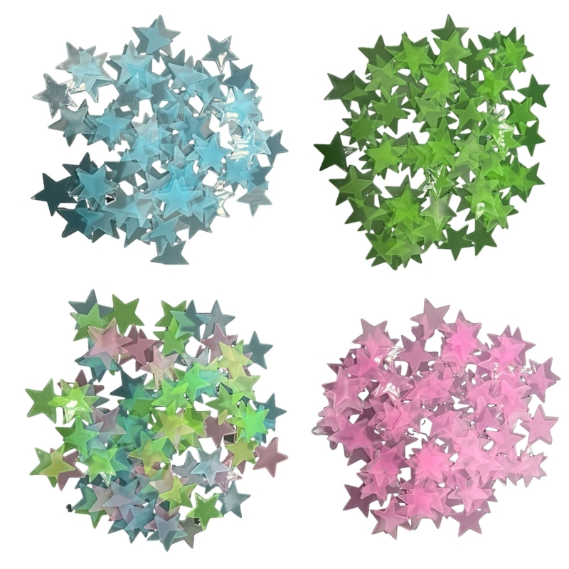 حزمة من 100 ملصق نجمة ثلاثية ا - مراجعة Glow In Dark Stars وسعره