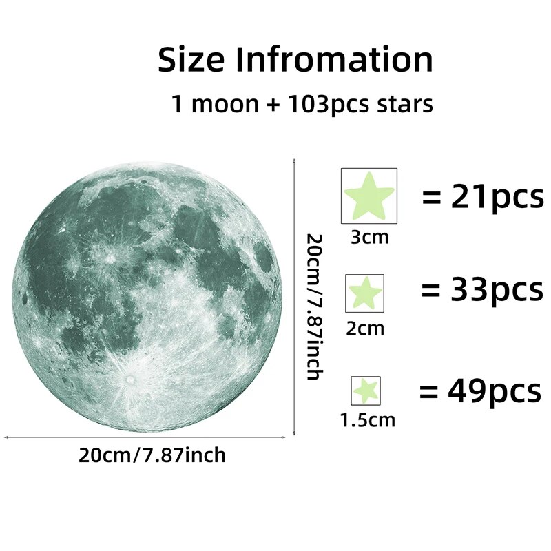103 قطعة القمر والنجوم مضيئة م - مراجعة Glow In Dark Stars وسعره