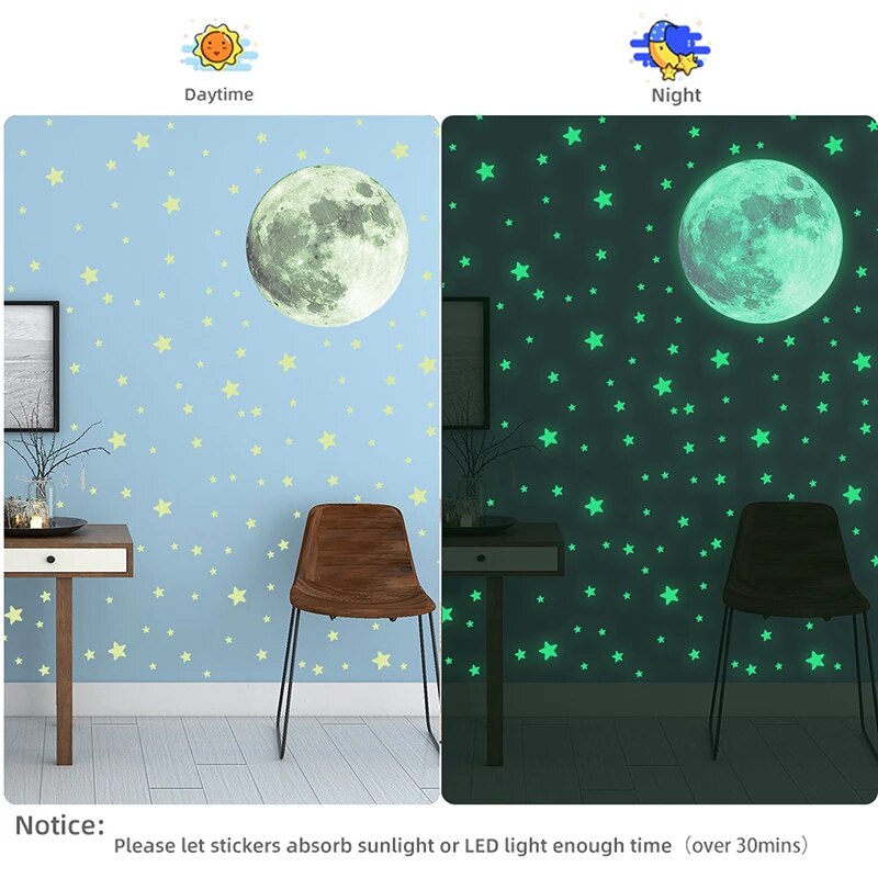 103 قطعة القمر والنجوم مضيئة م - مراجعة Glow In Dark Stars وسعره