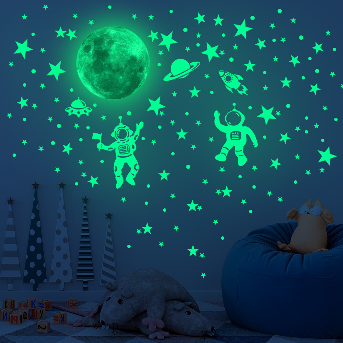 مضيئة القمر نجوم ملصقات جدار ل - مراجعة Glow In Dark Stars وسعره
